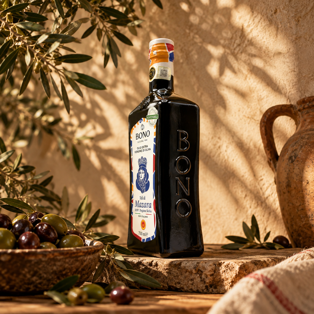 BONO Val di Mazara DOP natives Olivenöl extra, 750 ml – hochwertiges Olivenöl aus Sizilien

