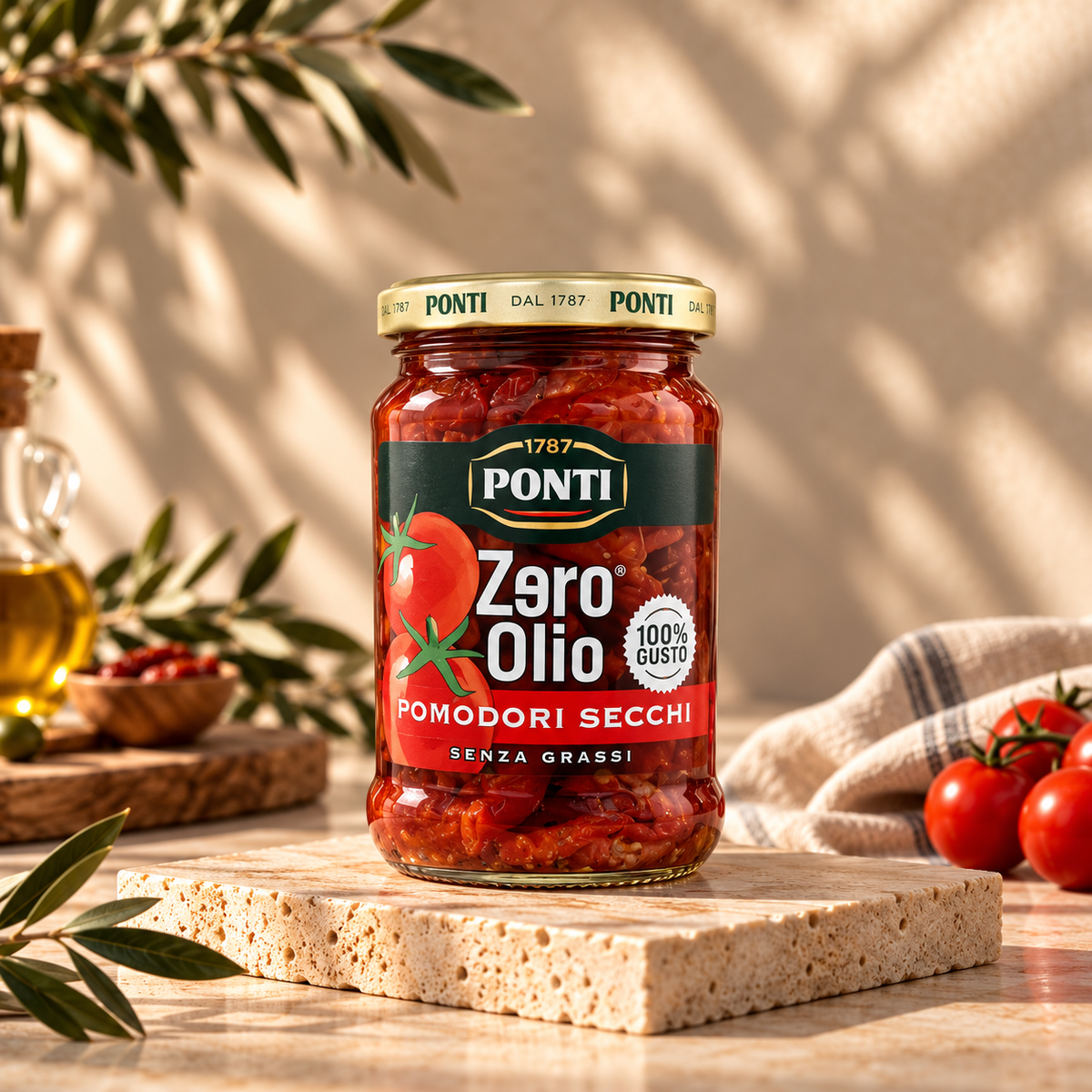 Ponti Pomodori Secchi senza Olio 300g specialità mediterranea per pasta bruschette e antipasti italiani