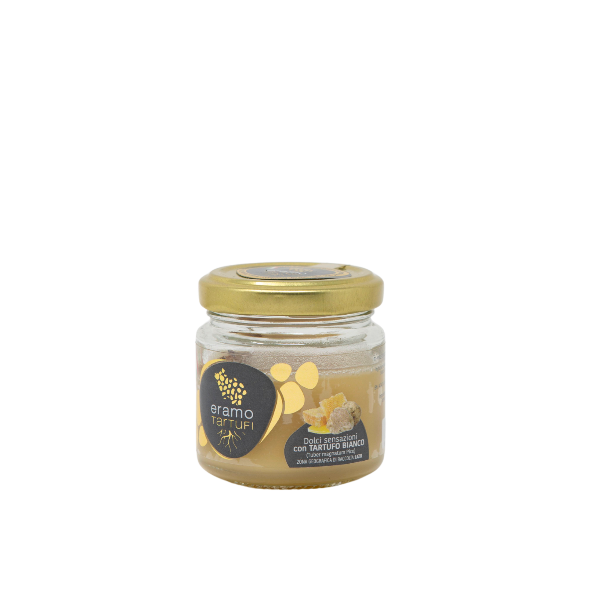 Barattolo miele gourmet con tartufo bianco
