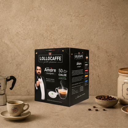 LOLLO Caffè Cialde Linea Amore Travolgente - 50 Cialde Compostabili.