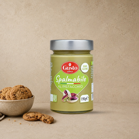 GUSTO ETNA Crema Spalmabile al Pistacchio, Senza Glutine. 190gr