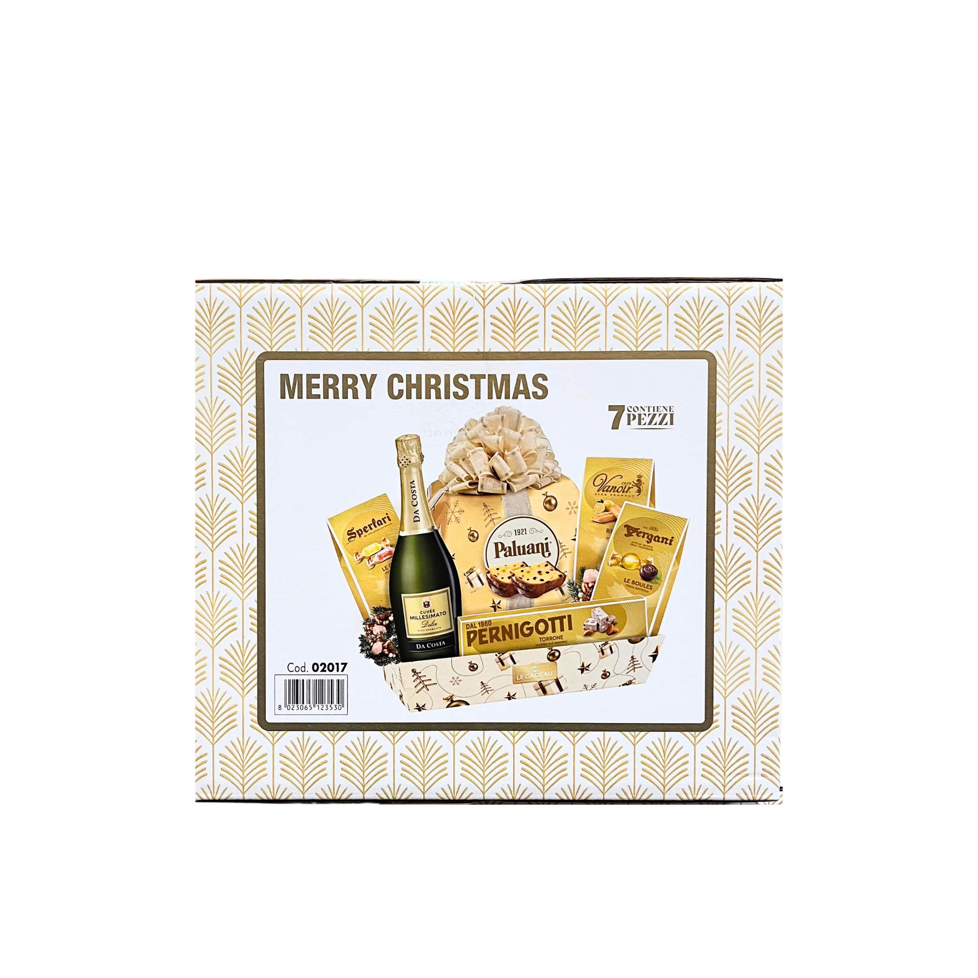 Cesto Merry Christmas LE CADEAU 7 pezzi confezione natalizia