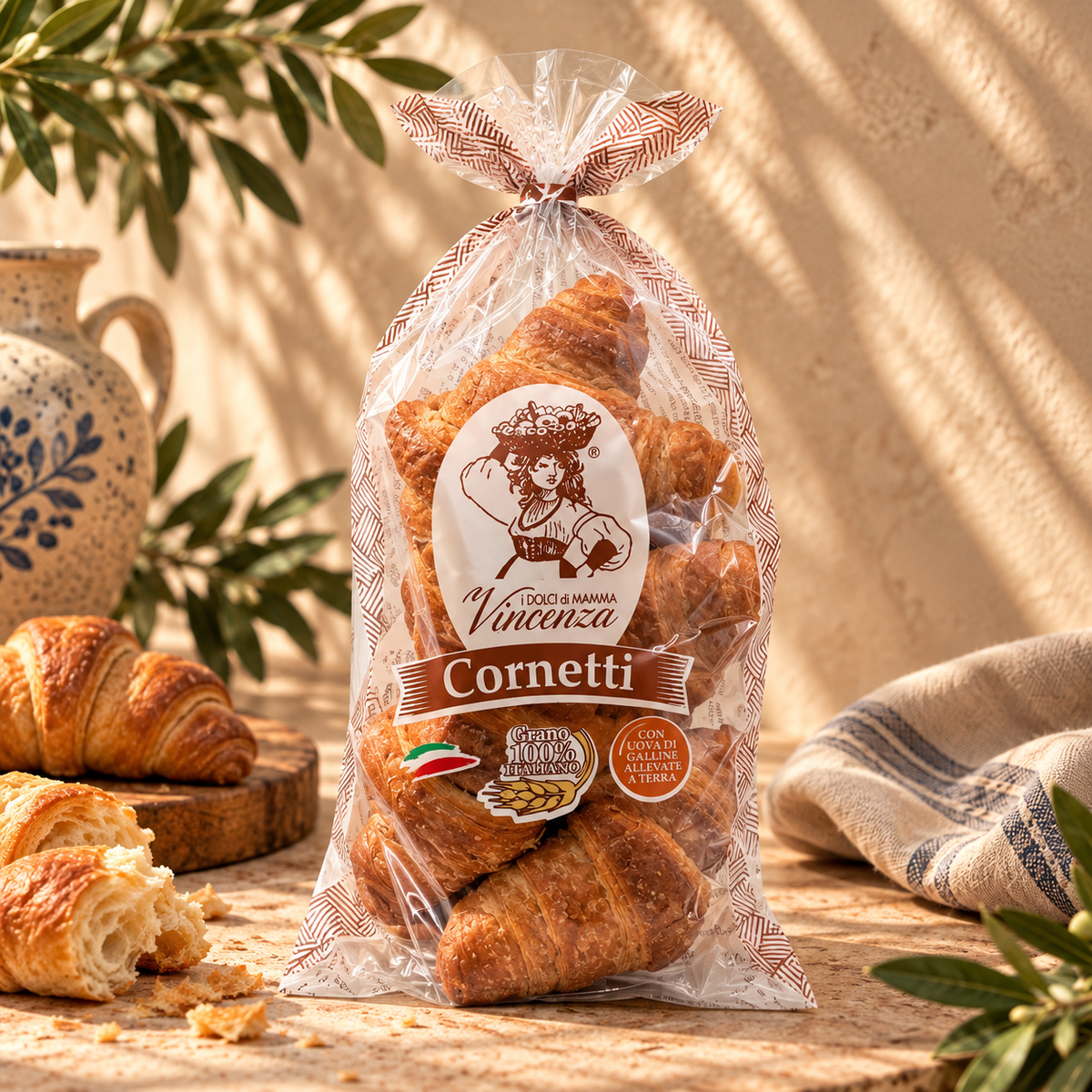 Mamma Vincenza Classic Italian Cornetti 100% Italian Wheat 240g
