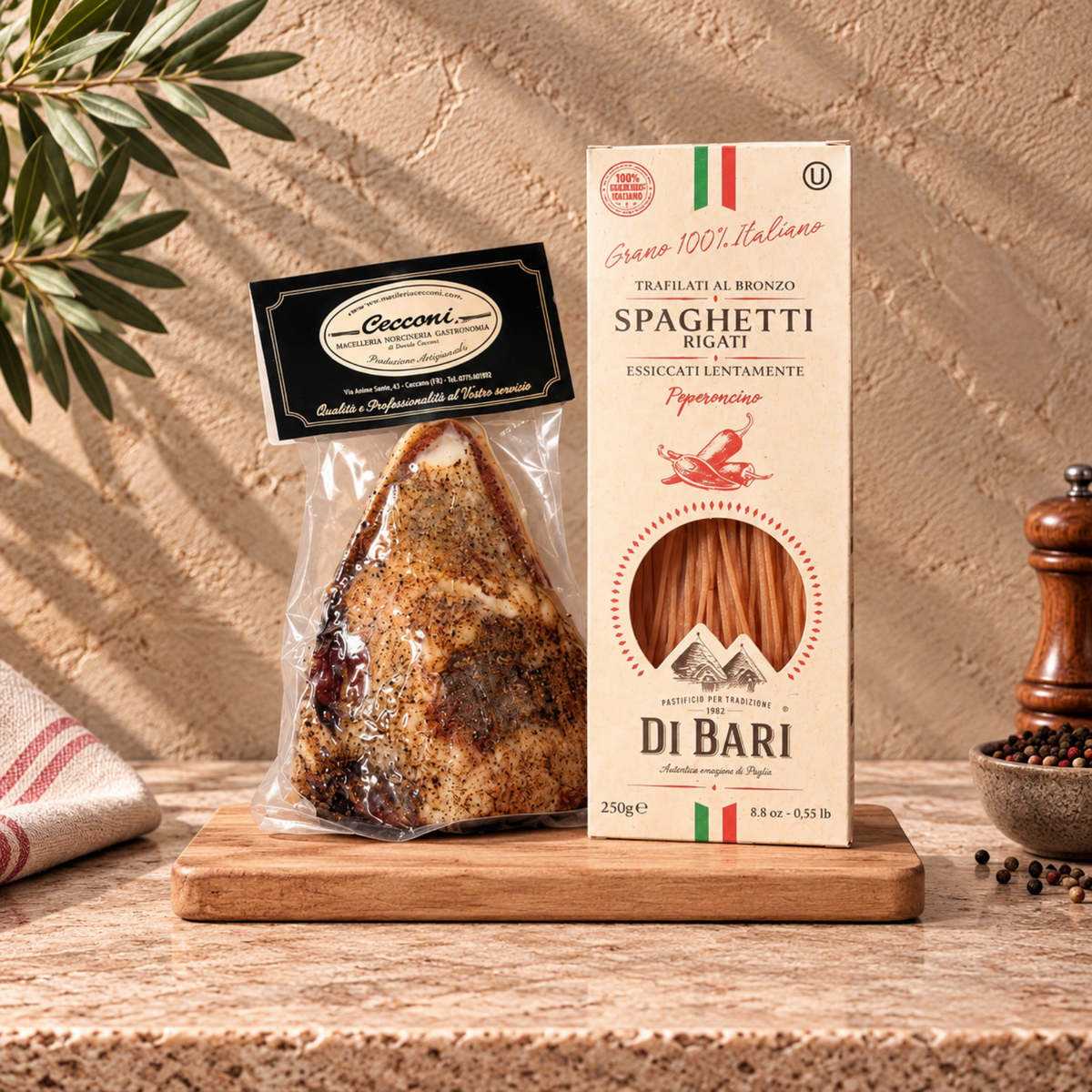 Everything you need for a Roman pasta night for two.