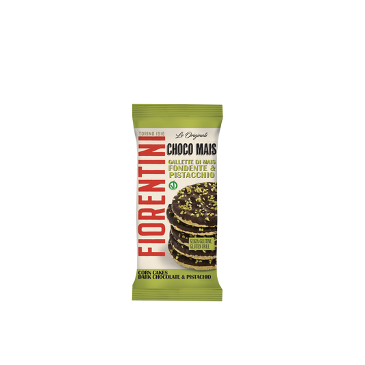 FIORENTINI Gallette di Mais con Cioccolato Fondente e Pistacchio 72g - snack dolce italiano gourmet
