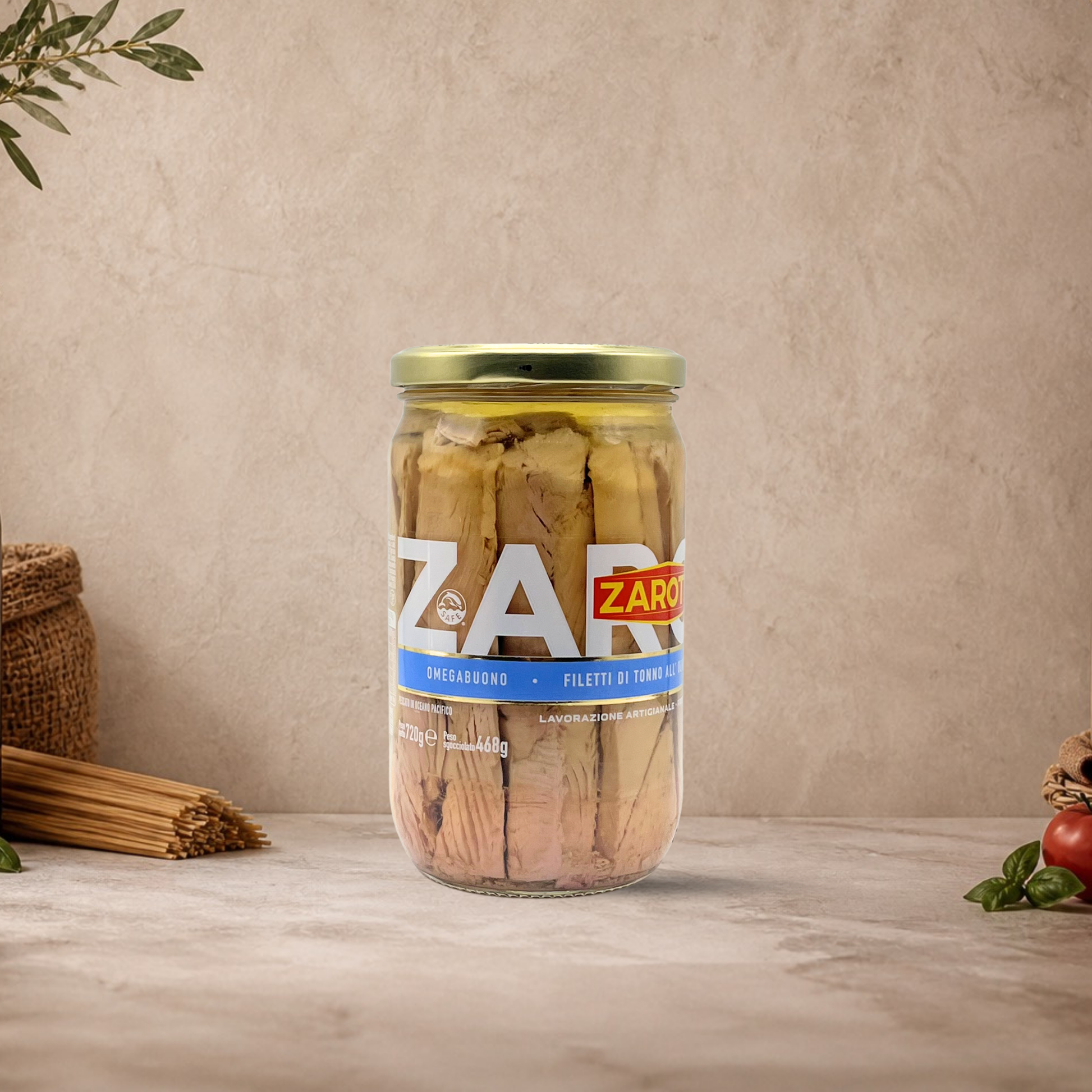 Filetti di tonno all’olio di oliva ZAROTTI 720g in barattolo di vetro