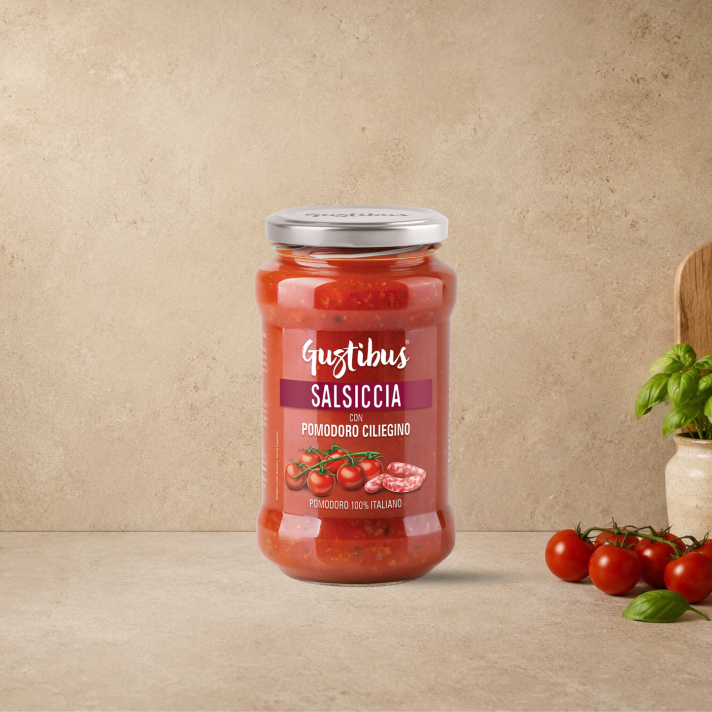 GUSTIBUS Cherry Tomato & Sausage Sauce 400g | Italian Ragù Ready Sauce
