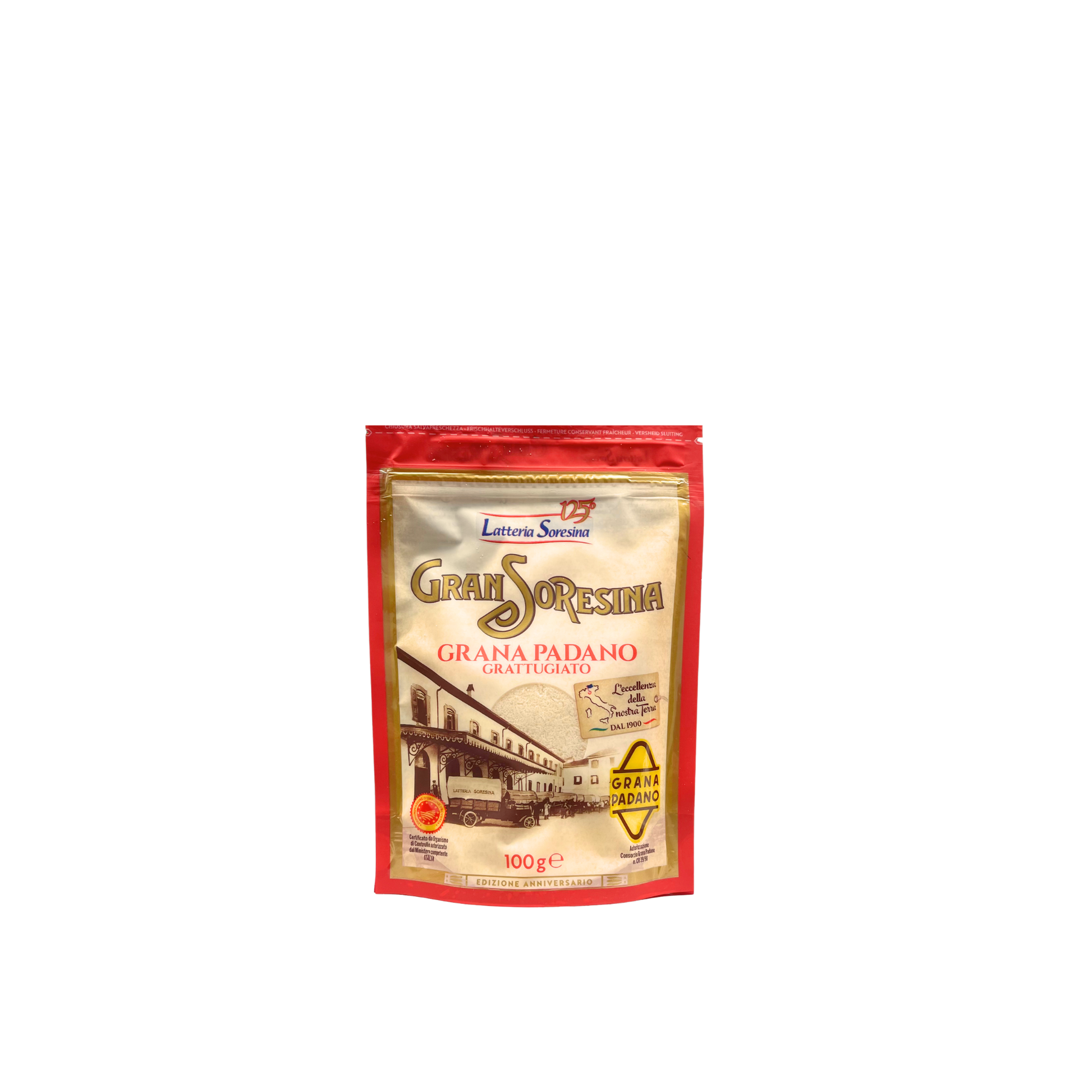 Grana Padano DOP grattugiato Latteria Sorresina 100g – Formaggio italiano