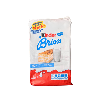 KINDER Brioss con Latte 100% Italiano – 10 merendine soffici, confezione su sfondo neutro – Essenza Pisterzi