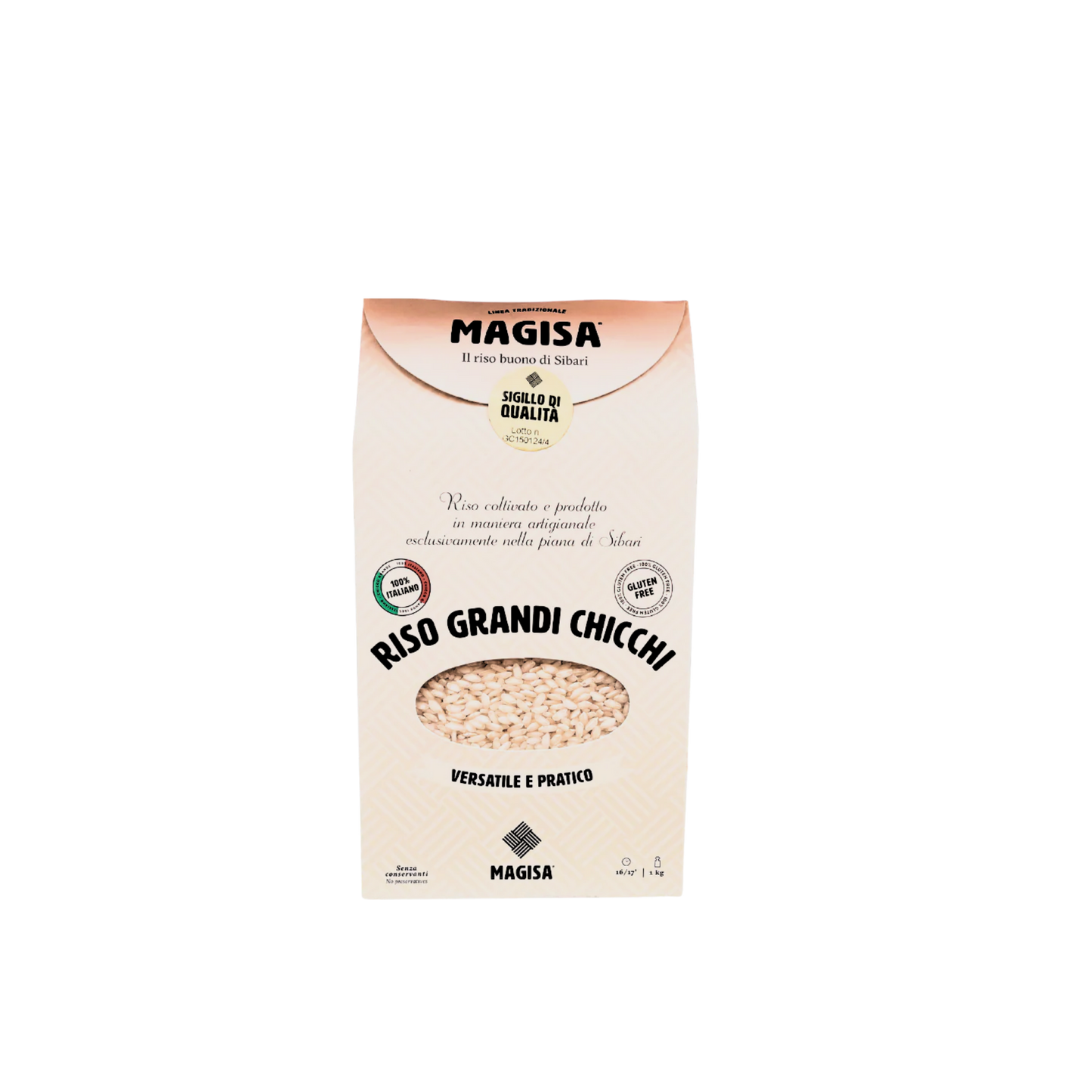 MAGISA Riso Grandi Chicchi Senza Glutine 1kg - riso italiano per risotti cremosi
