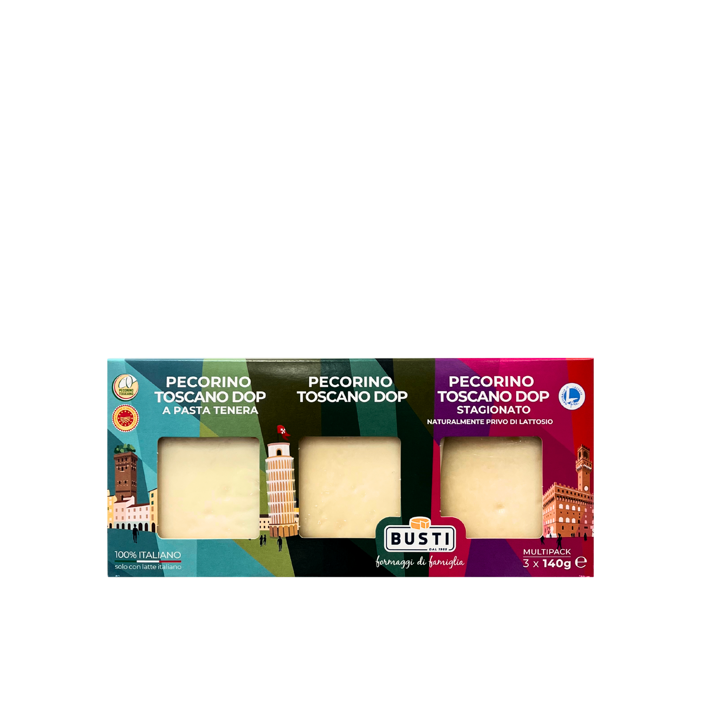 Multipack Pecorino Toscano DOP BUSTI 3x140g – confezione fronte