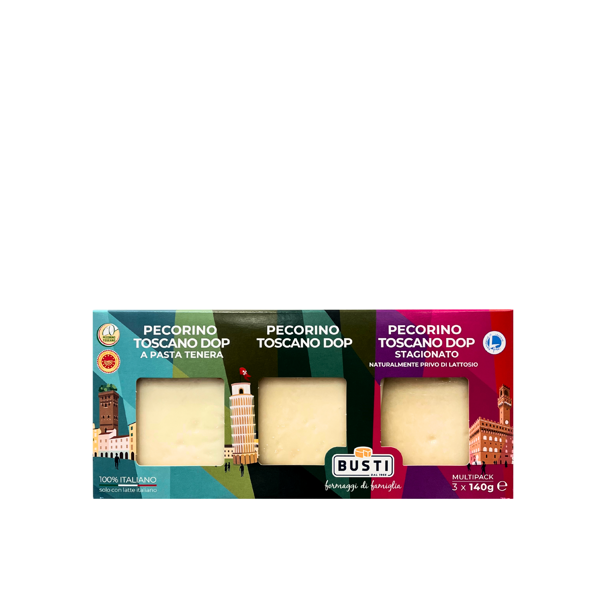 Multipack Pecorino Toscano DOP BUSTI 3x140g – confezione fronte