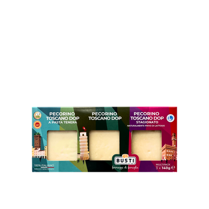 Multipack Pecorino Toscano DOP BUSTI 3x140g – confezione fronte