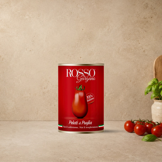 ROSSO GARGANO Pomodori Pelati di Puglia, 400gr spedizione veloce in europa