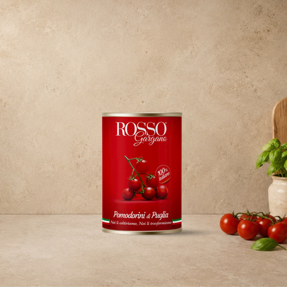 ROSSO GARGANO Pomodorini di Puglia, 400gr spedizione in europa