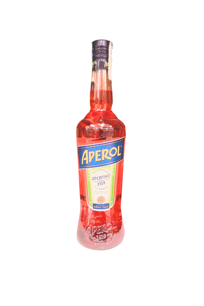 Bottiglia di Aperol da 70 cl, aperitivo italiano a base di infusi di erbe e radici selezionate.