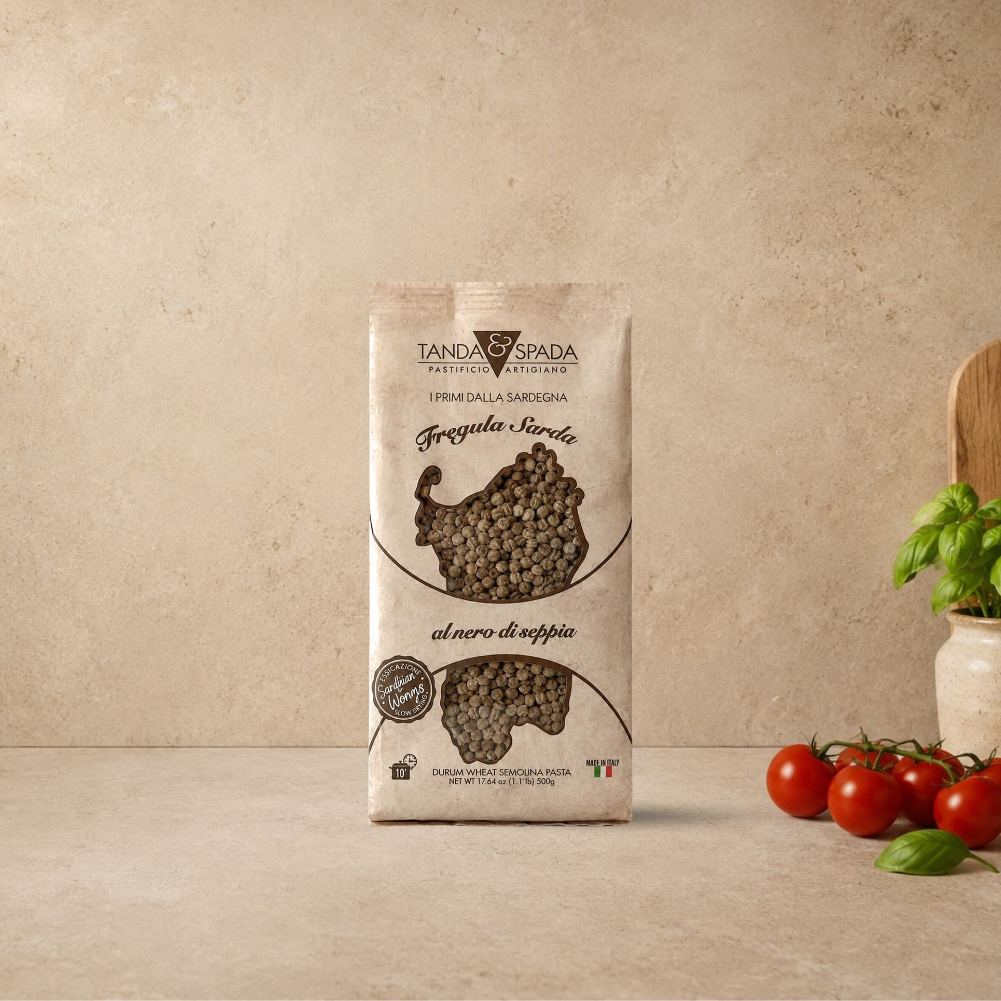 TANDA & SPADA Fregula Sarda al Nero di Seppia, 500gr.