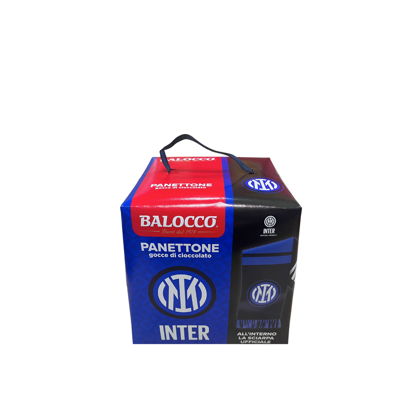 BALOCCO Panettone Inter con Gocce di Cioccolato e Sciarpa - dolce natalizio italiano
