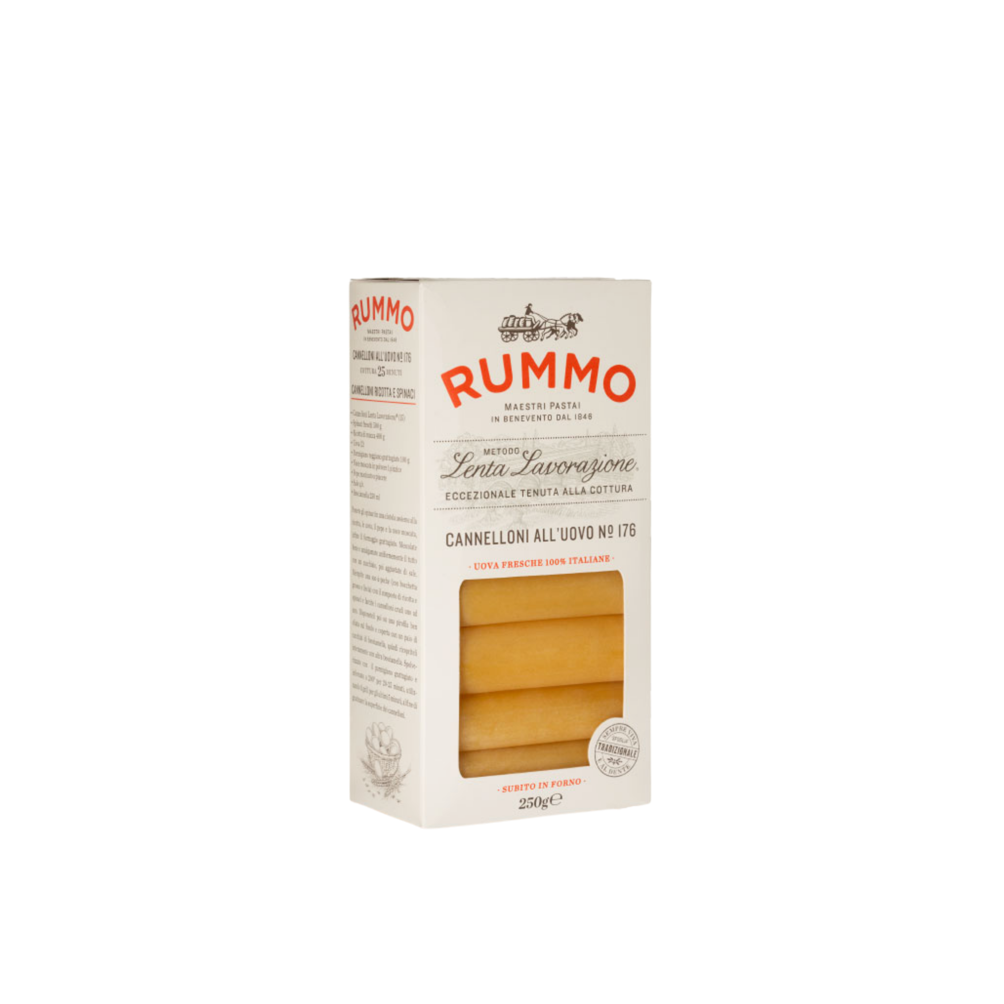 Confezione da 250g di Cannelloni all’Uovo Rummo – pasta da forno tradizionale italiana
