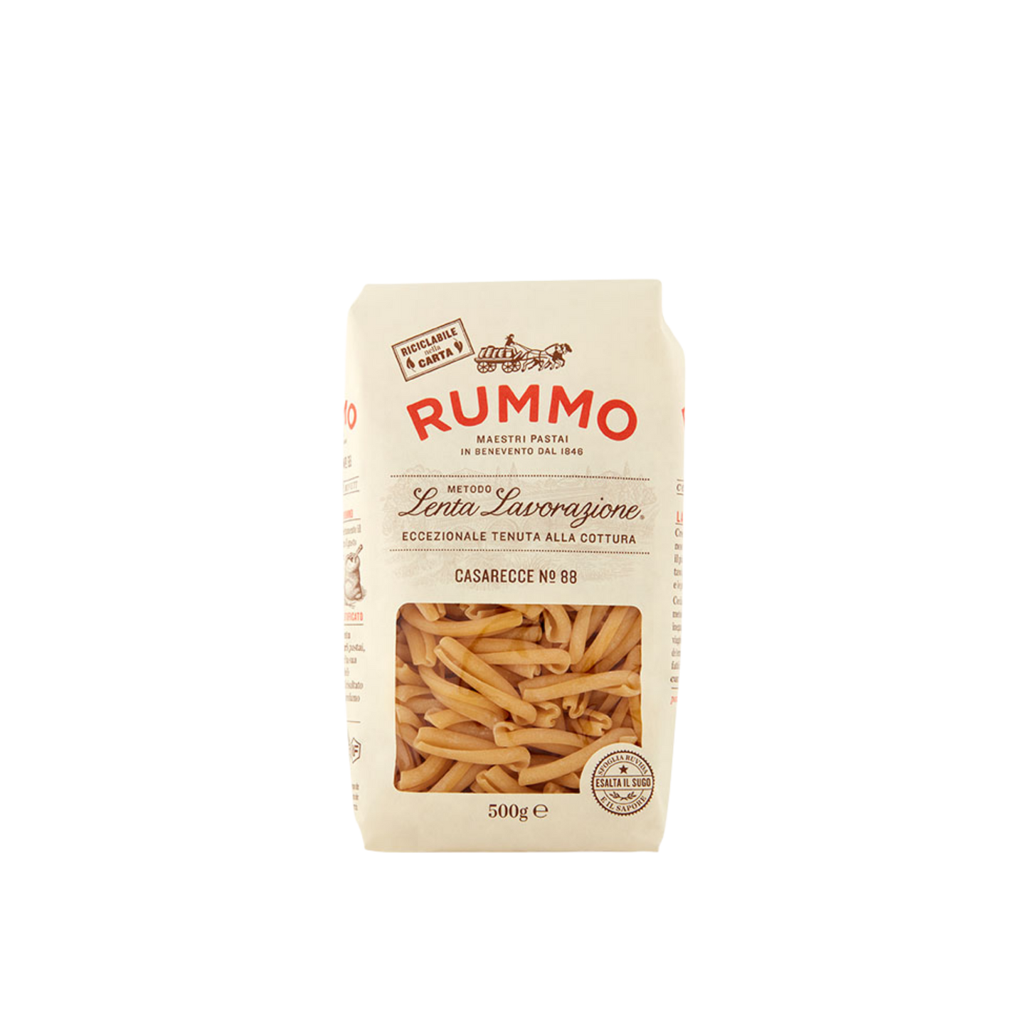 Confezione da 500g di Caserecce Rummo – pasta corta trafilata al bronzo

