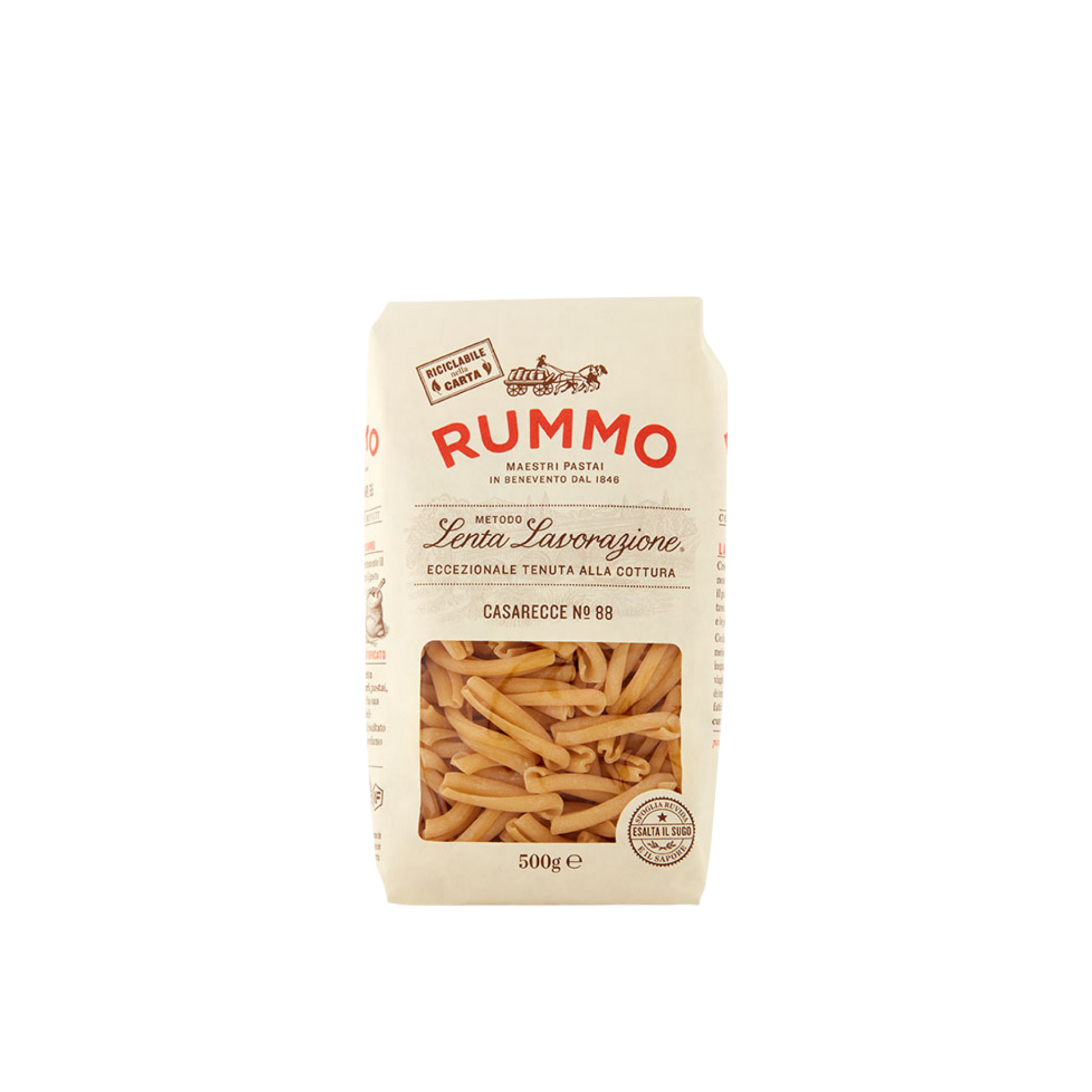 Confezione da 500g di Caserecce Rummo – pasta corta trafilata al bronzo
