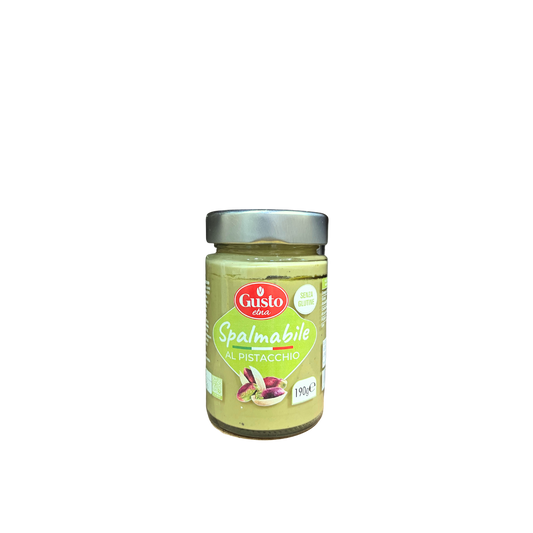 GUSTO ETNA Crema Spalmabile al Pistacchio 190g - Vasetto di crema al pistacchio vellutata e golosa
