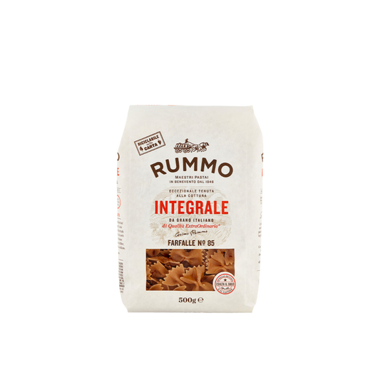Confezione da 500g di Farfalle Integrali Rummo – pasta integrale trafilata al bronzo
