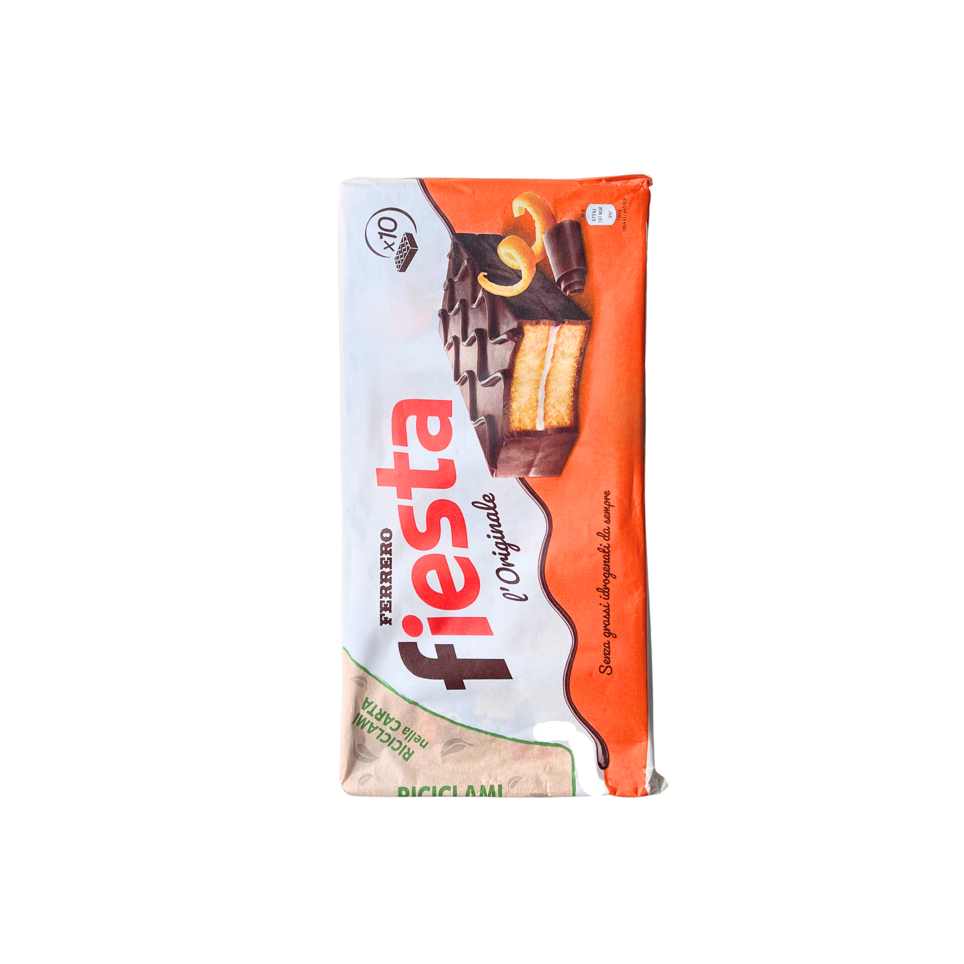 FERRERO Fiesta Classica – 10 merendine soffici con crema al latte, confezione singola su sfondo neutro – Essenza Pisterzi