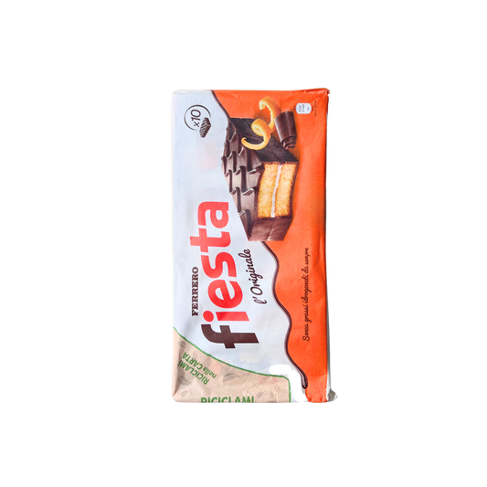 FERRERO Fiesta Classica – 10 merendine soffici con crema al latte, confezione singola su sfondo neutro – Essenza Pisterzi