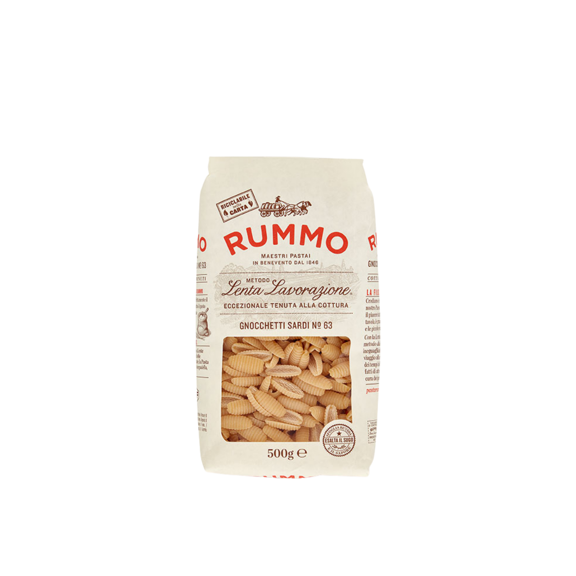 Confezione da 500g di Gnocchetti Sardi Rummo – pasta corta italiana trafilata al bronzo
