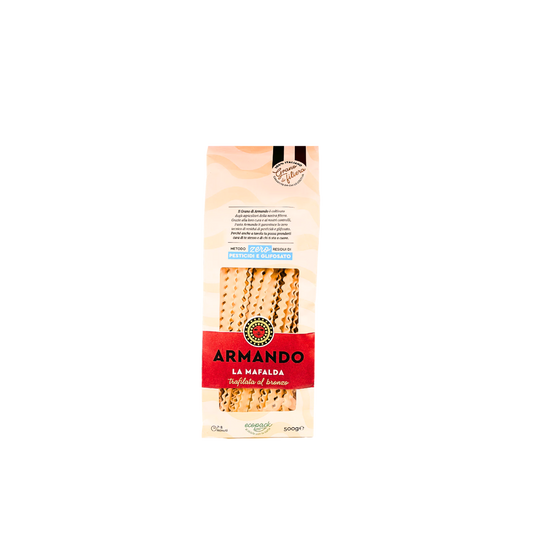 Mafalda Armando trafilata al bronzo, grano 100% italiano, 500g – pasta artigianale di alta qualità su Essenza Pisterzi