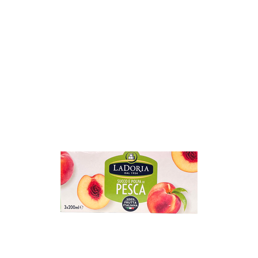 LA DORIA Succo di Frutta alla Pesca 3x200ml - bevanda italiana naturale e dolce
