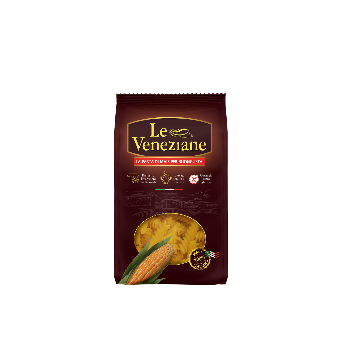 Confezione da 250g di Eliche Le Veneziane – pasta corta senza glutine di mais per sughi e piatti tradizionali