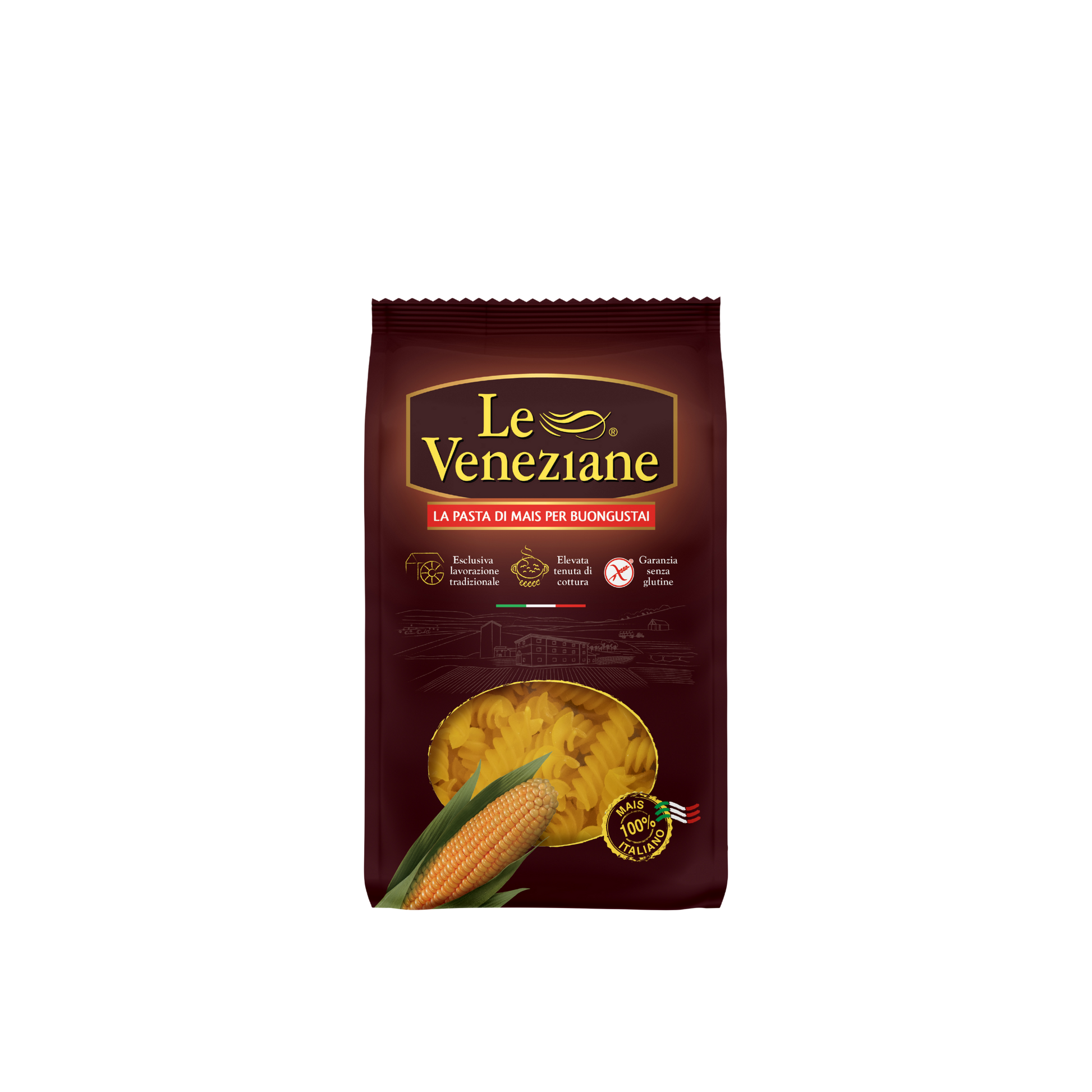 Confezione da 250g di Eliche Le Veneziane – pasta corta senza glutine di mais per sughi e piatti tradizionali