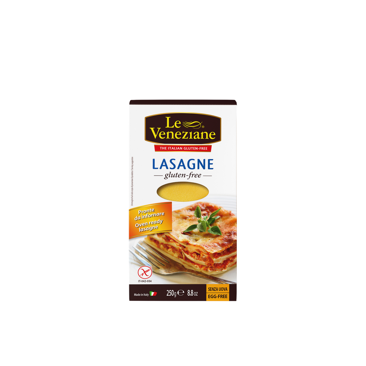 Lasagne senza glutine Le Veneziane 250g - Pasta italiana di mais, ideale per ricette tradizionali - Essenza Pisterzi