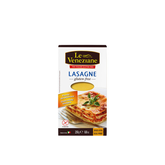 Lasagne senza glutine Le Veneziane 250g - Pasta italiana di mais, ideale per ricette tradizionali - Essenza Pisterzi