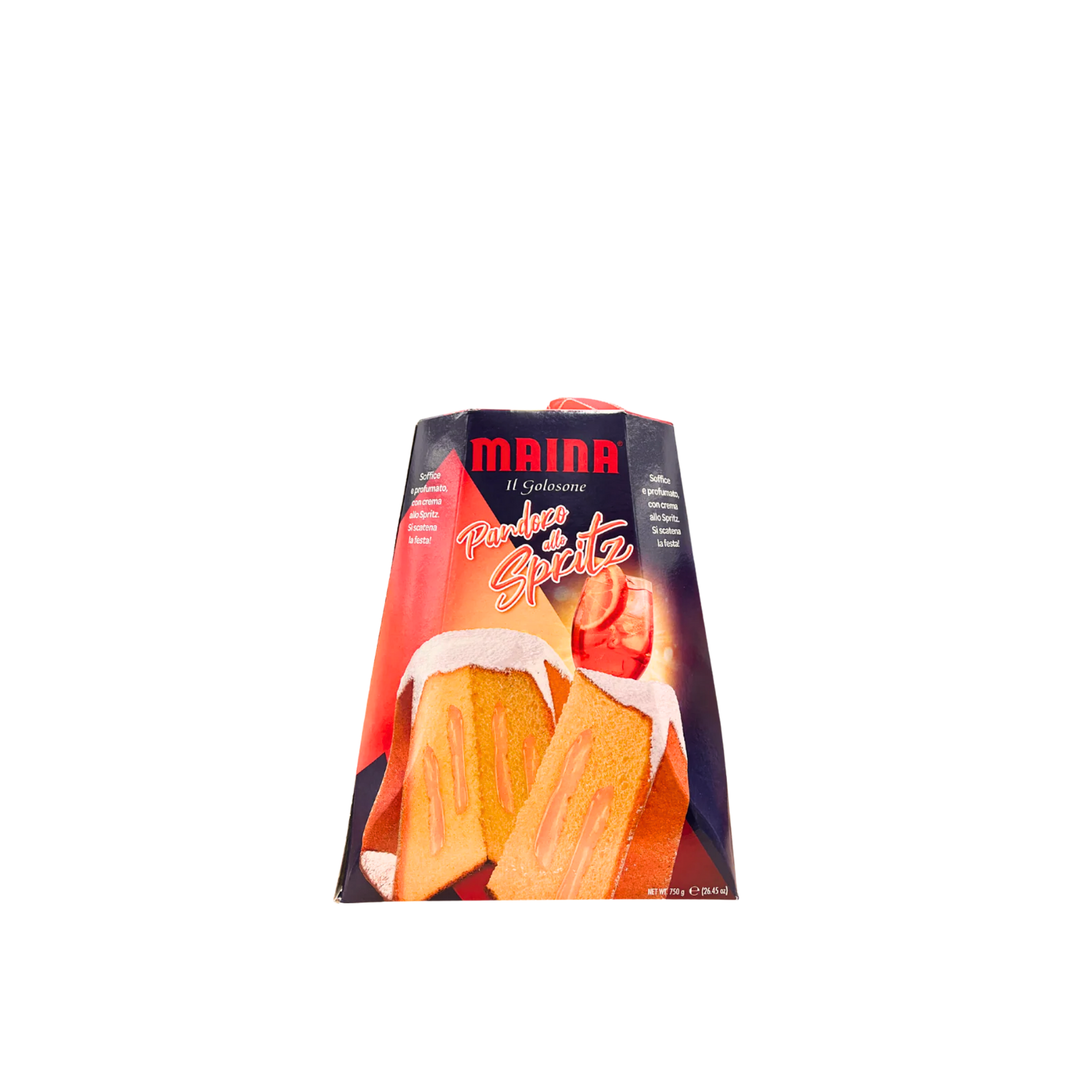 Maina Pandoro con crema allo Spritz 750g – Dolce natalizio italiano farcito – Essenza Pisterzi