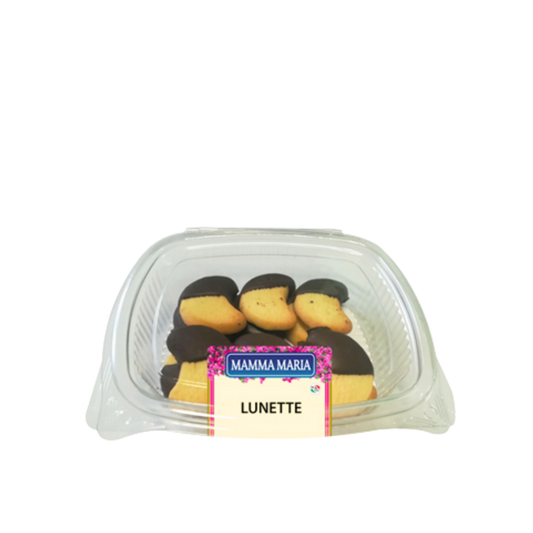 Biscotti artigianali Lunette Mamma Maria ricoperti di cioccolato, 150g, Made in Italy
