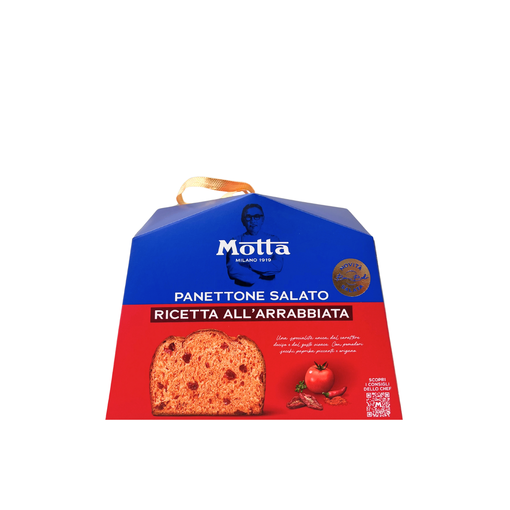 “Panettone salato MOTTA all’Arrabbiata servito su tavola natalizia”
