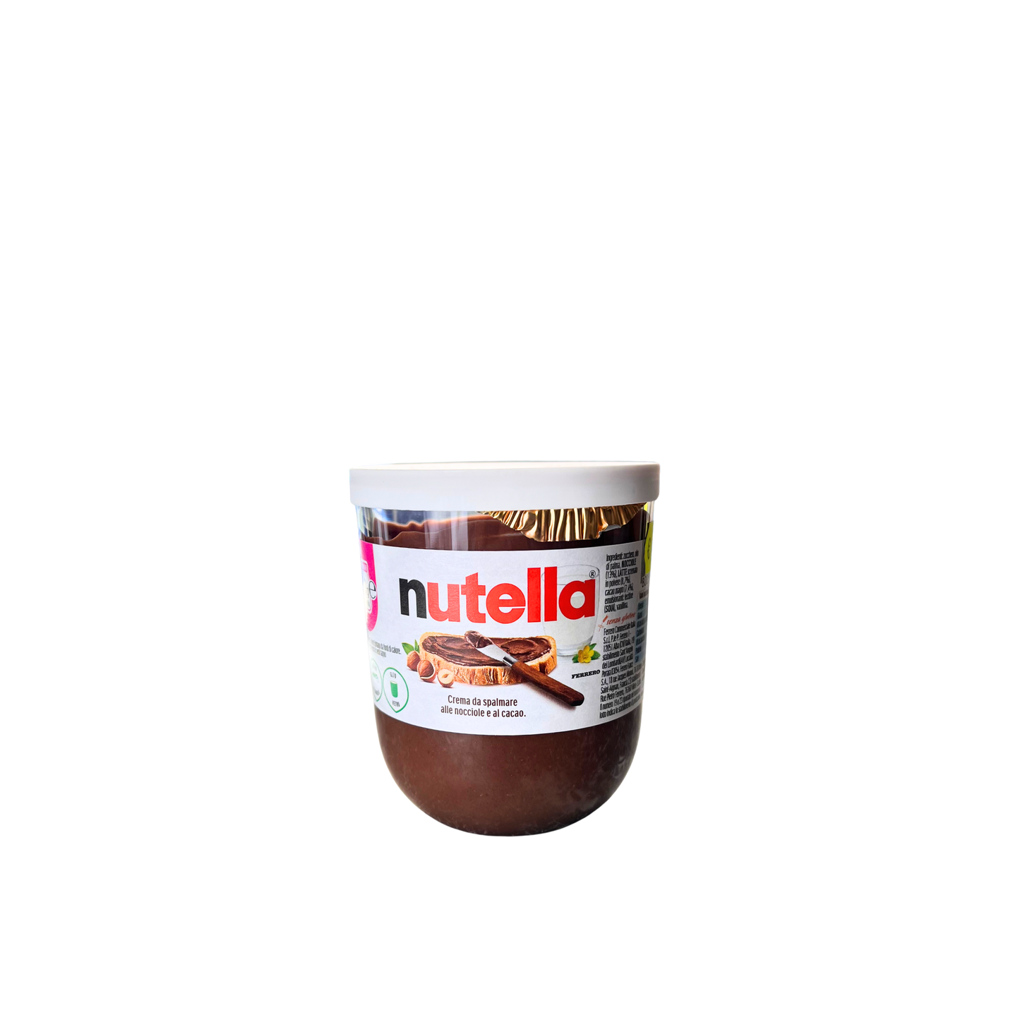 FERRERO Nutella 220g – barattolo originale di crema alle nocciole e cacao italiana su sfondo neutro – Essenza Pisterzi