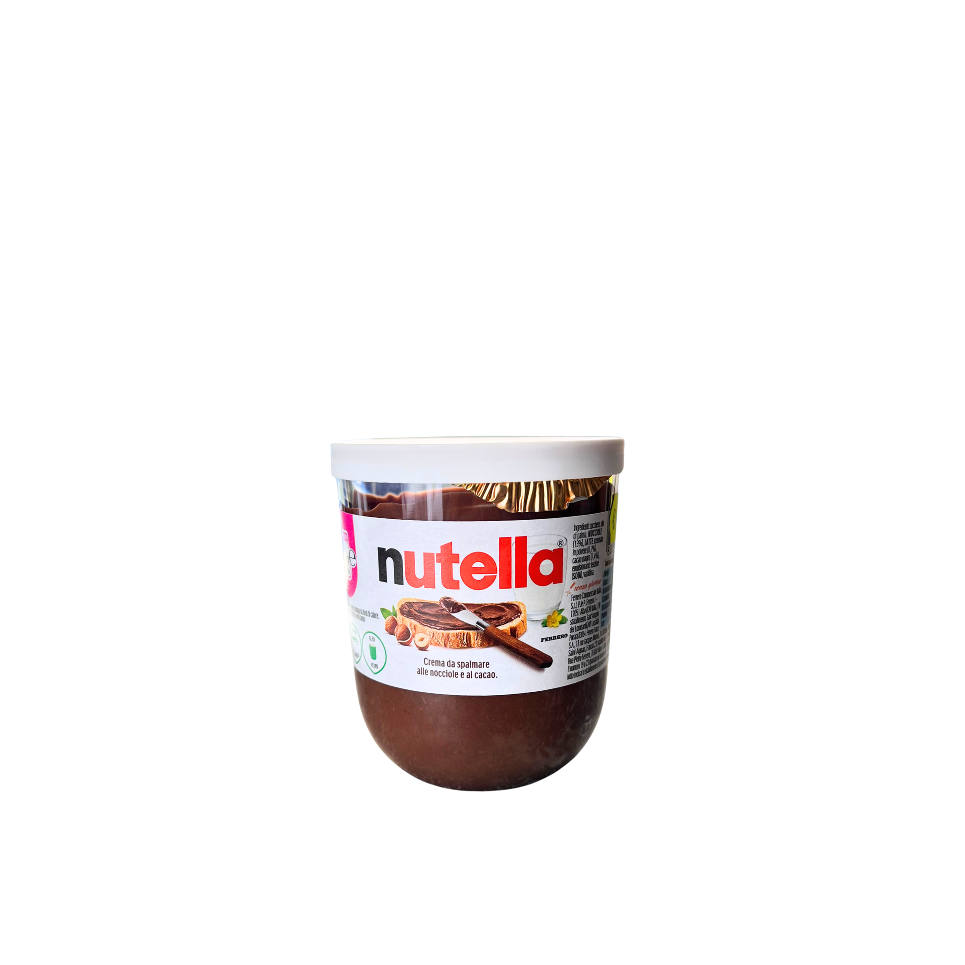 FERRERO Nutella 220g – barattolo originale di crema alle nocciole e cacao italiana su sfondo neutro – Essenza Pisterzi