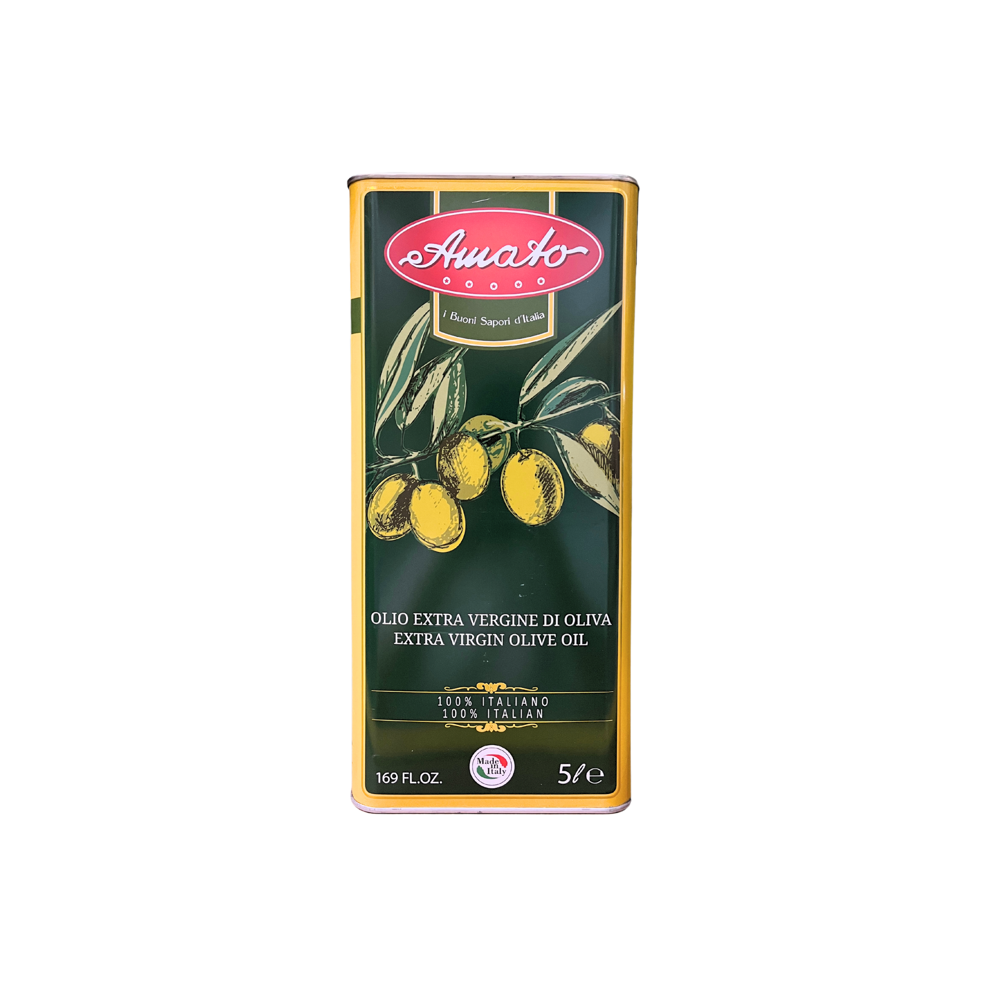 AMATO Olio Extra Vergine di Oliva 100% Italiano 5L - Latta di olio EVO italiano di alta qualità
