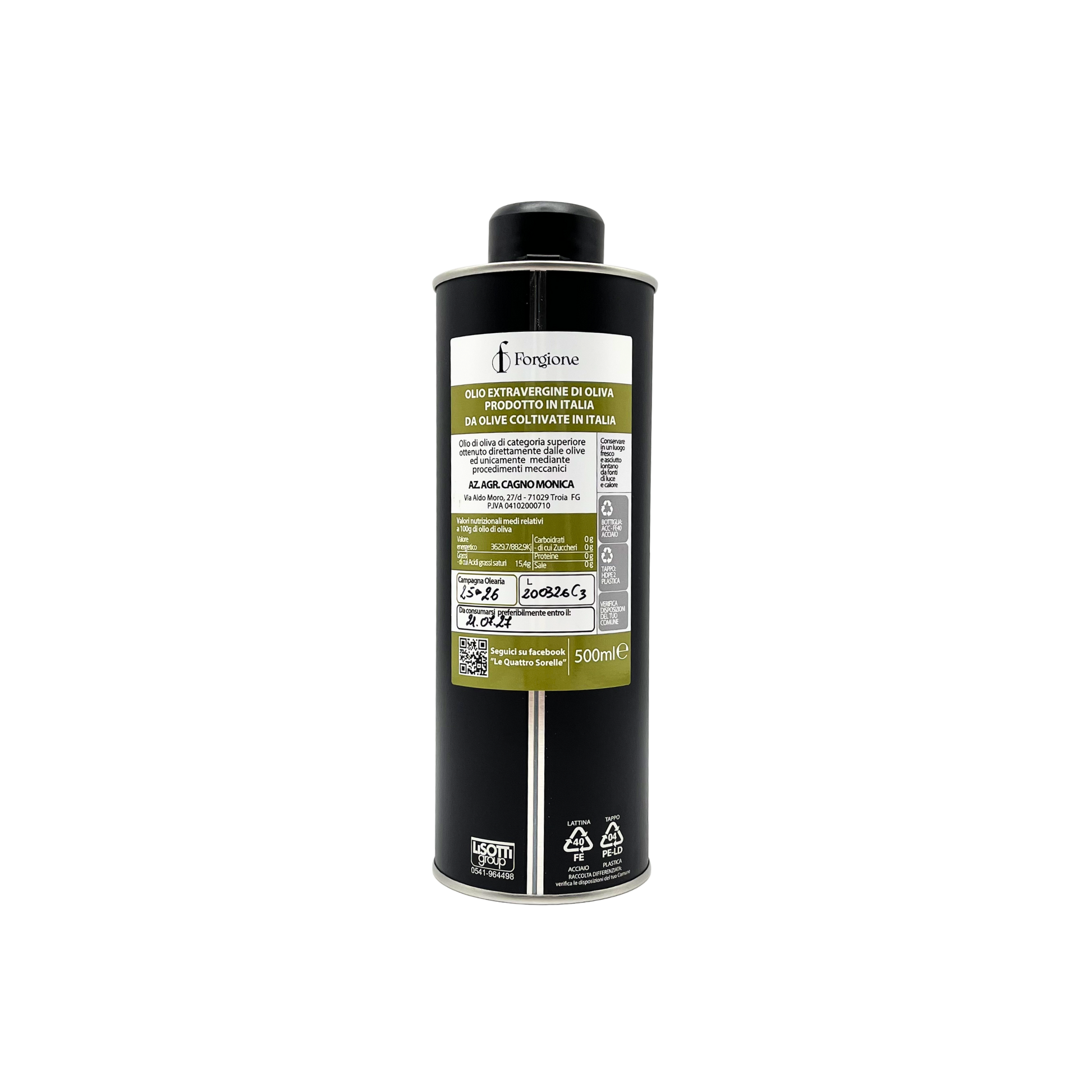 olio extra vergine puglia 100% italiano pugliese 500ml
