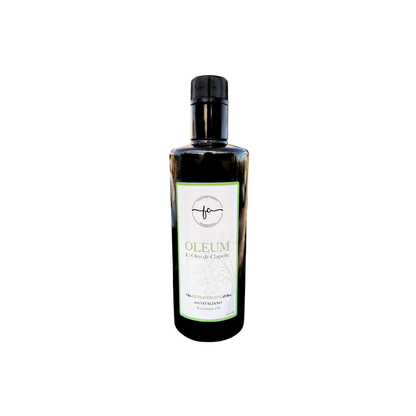 OLEUM – Bottiglia da 500ml di Olio Extra Vergine di Oliva artigianale italiano da Roccasecca, selezionato da Essenza Pisterzi