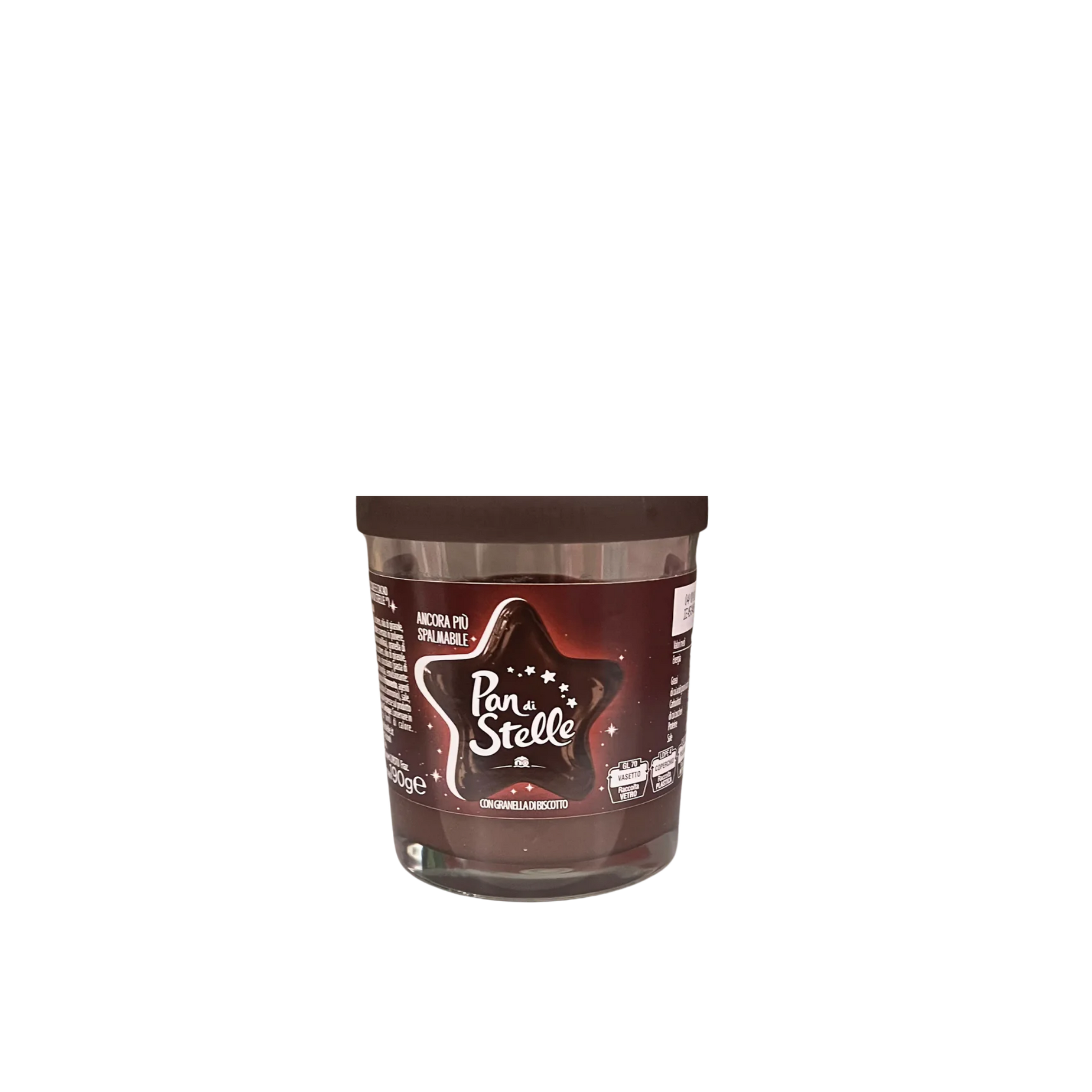PAN DI STELLE Crema Spalmabile 190g con granella di biscotto – barattolo di crema al cacao e nocciole con pezzi di biscotto Pan di Stelle – Essenza Pisterzi