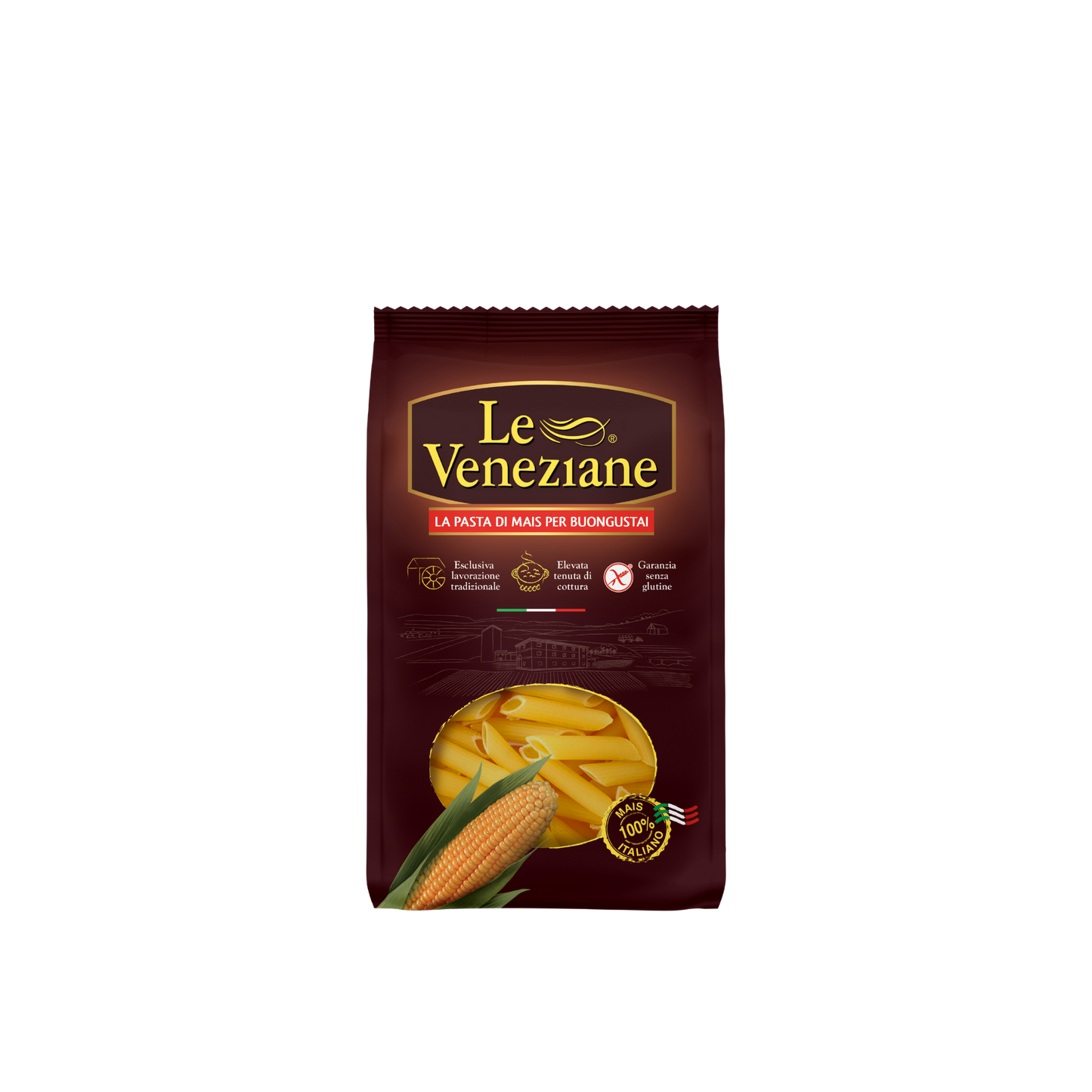 Penne Rigate senza glutine Le Veneziane 250g - Pasta di mais italiana autentica - Essenza Pisterzi