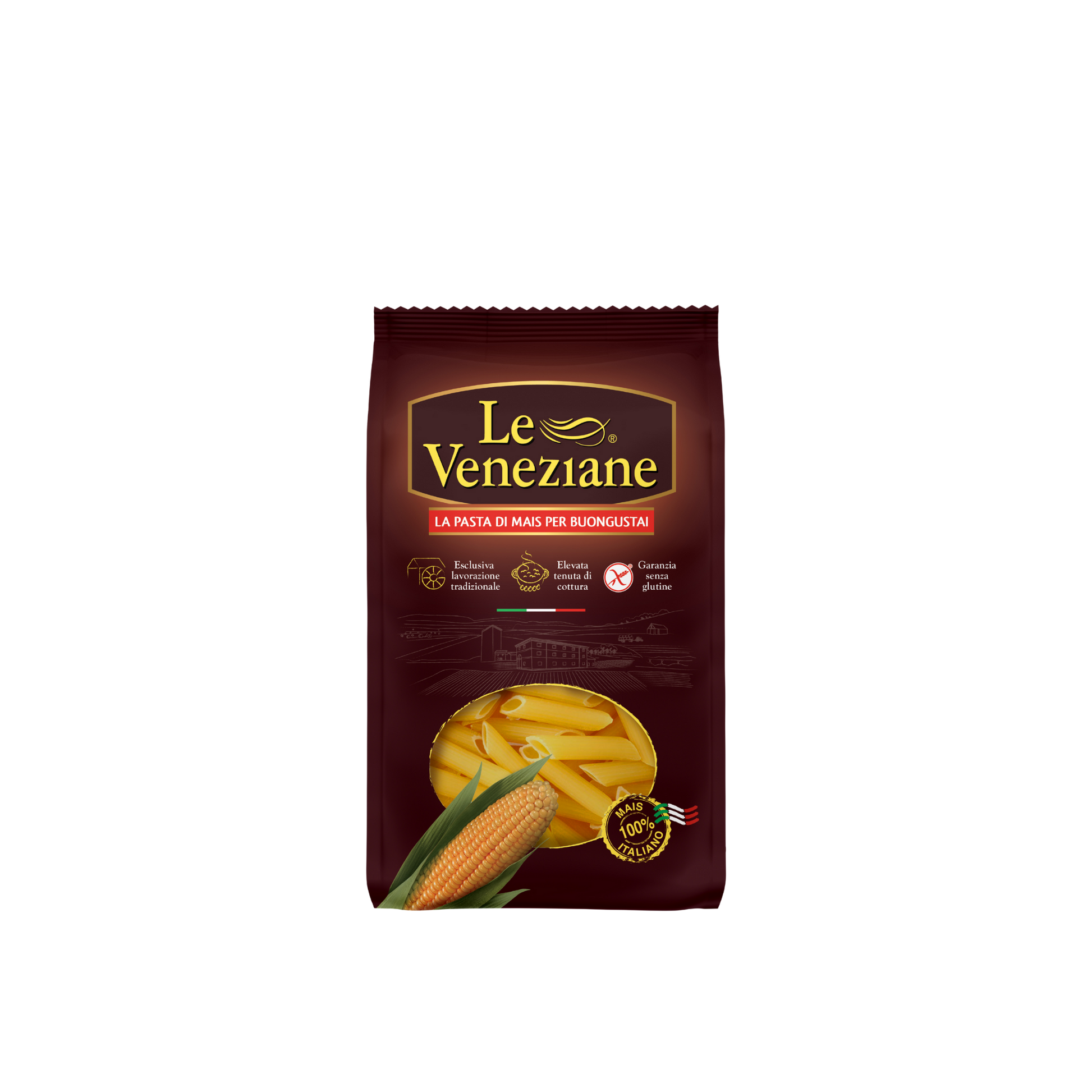 Penne Rigate senza glutine Le Veneziane 250g - Pasta di mais italiana autentica - Essenza Pisterzi