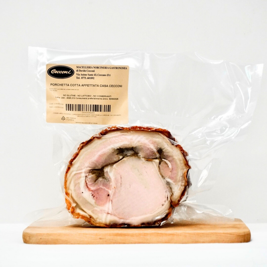 Porchetta Casa Cecconi in tranci selezionata da Essenza Pisterzi
