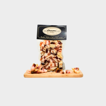 quadrelli misti di preparato per amatriciana e carbonara