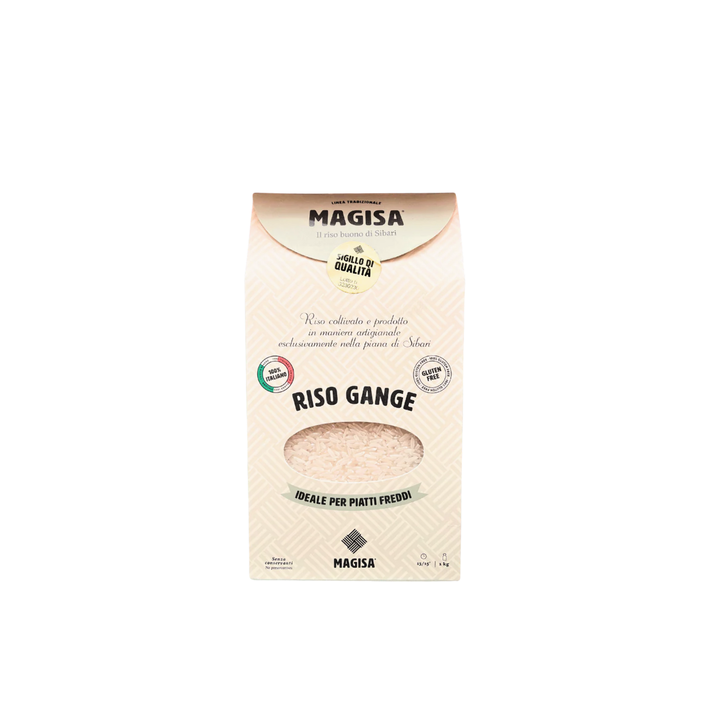 MAGISA Riso Gange Senza Glutine 1kg - riso italiano di qualità per risotti
